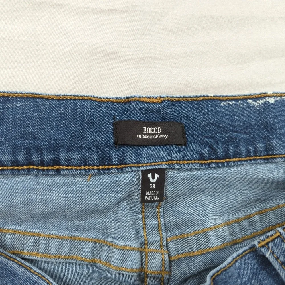 True Religion Jeans Mens 38x33 Blue Rocco Slim Stretch Casual Preppy